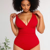 Women's Tummy Control Swimsuit One Piece Slimming Ruched Push Up Bathing Suit Vintage Padded Retro V Neck Swimwear