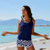 Tankini Swimsuits for Women 2026 Tummy Control Two Piece Bathing Suits with Sporty Pockets Swim Shorts