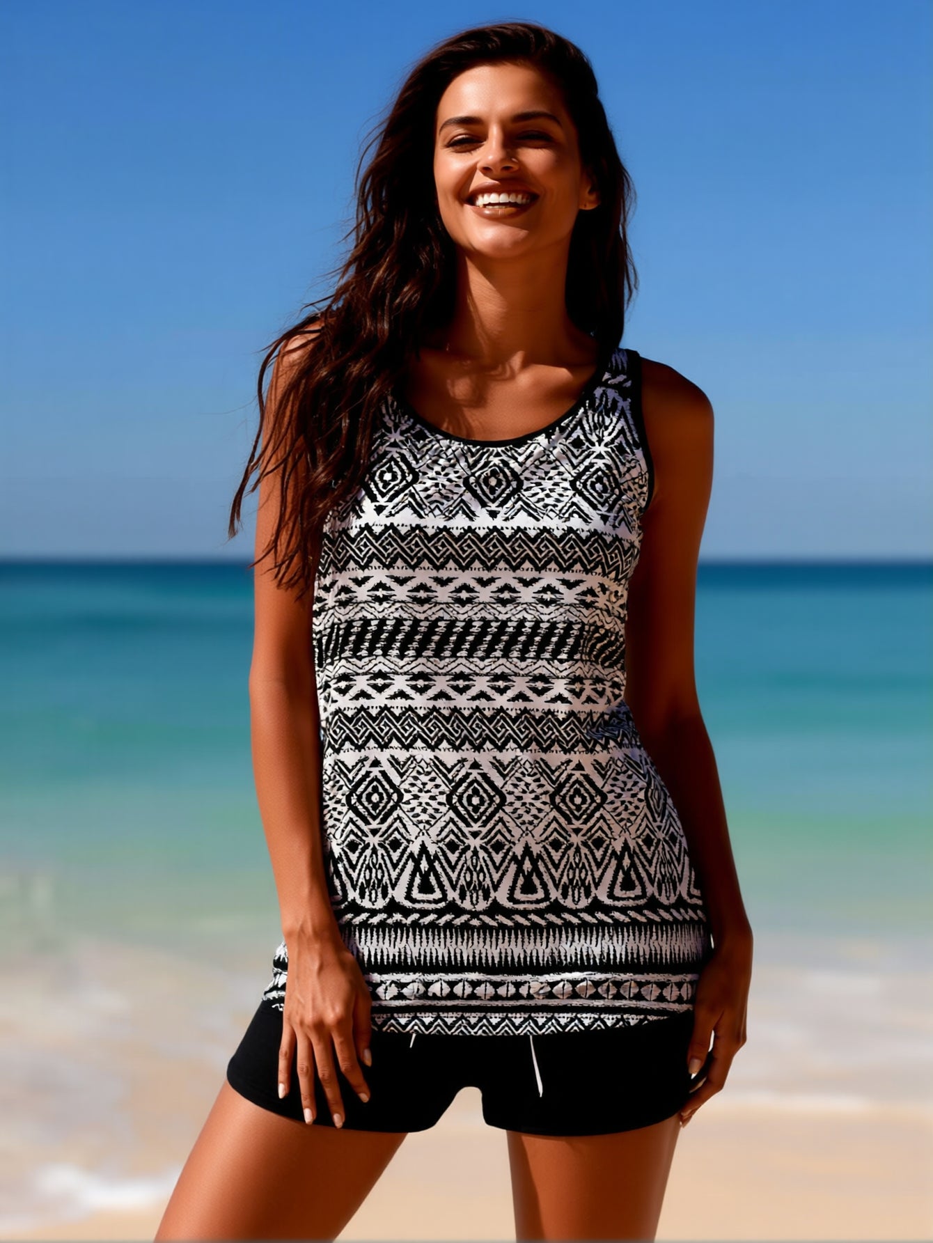 Women's Tankini Swimsuits Tummy Control Modest 2026 Two Piece with Sporty Pockets Bathing Suits