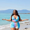 Women's Two Piece Swimsuit with Boy Shorts High Waisted Bikini Sets Sporty Swimming Suits Bathing Suit