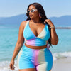 Women's Two Piece Swimsuit with Boy Shorts High Waisted Bikini Sets Sporty Swimming Suits Bathing Suit