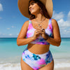 2 Piece High Waisted Bikini Set for Women 2026 Spaghetti Straps Swim Top with Reversible Bottom Bathing Suit