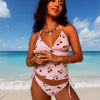 Swim Suits for Women 2025 Halter V Neck Tankini Sets Terry Bikini High Cut Tie Side Thong Bathing Suit