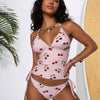 Swim Suits for Women 2025 Halter V Neck Tankini Sets Terry Bikini High Cut Tie Side Thong Bathing Suit