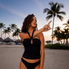 Womens Tankini Swimsuit Modest High Neck Two Piece Bathing Suit High Waisted Cute Flattering Ladies Swimwear