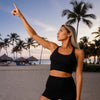 Women's Two Piece Swimsuit Spaghetti Strap Crop Top with High Wasited Boyshort Style Bikini Bottom