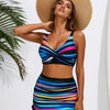 High Waisted Bikini Sets for Women Tummy Control Swimsuits Two Piece Bathing Suits Curvy Mesh Swim Skirts