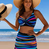 High Waisted Bikini Sets for Women Tummy Control Swimsuits Two Piece Bathing Suits Curvy Mesh Swim Skirts