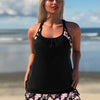 Tankini Swimsuits for Women 2026 Tummy Control Two Piece Bathing Suits with Sporty Pockets Swim Shorts