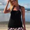 Tankini Swimsuits for Women 2026 Tummy Control Two Piece Bathing Suits with Sporty Pockets Swim Shorts