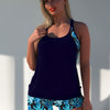 Tankini Swimsuits for Women - Two Piece Tummy Control Bathing Suit with Shorts Modest Swimwear