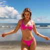 Women's Ring Linked Halter Push Up Bikini Swimsuit High Stretch Bathing Suit Swimwear Set Swimming Suit Two Piece