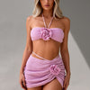 Women's Bandeau Bikini with Skirt - Push Up Strapless Two Piece Swimsuit High Waisted Bathing Suit 2026 Swimwear