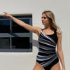 One Piece Swimsuits Color Block Tummy Control Bathing Suit Slimming 1 Piece Swimwear
