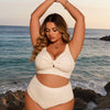 Plus Size Two Piece Bikini - Women High Waisted Swimsuits Bathing Suit Swimwear