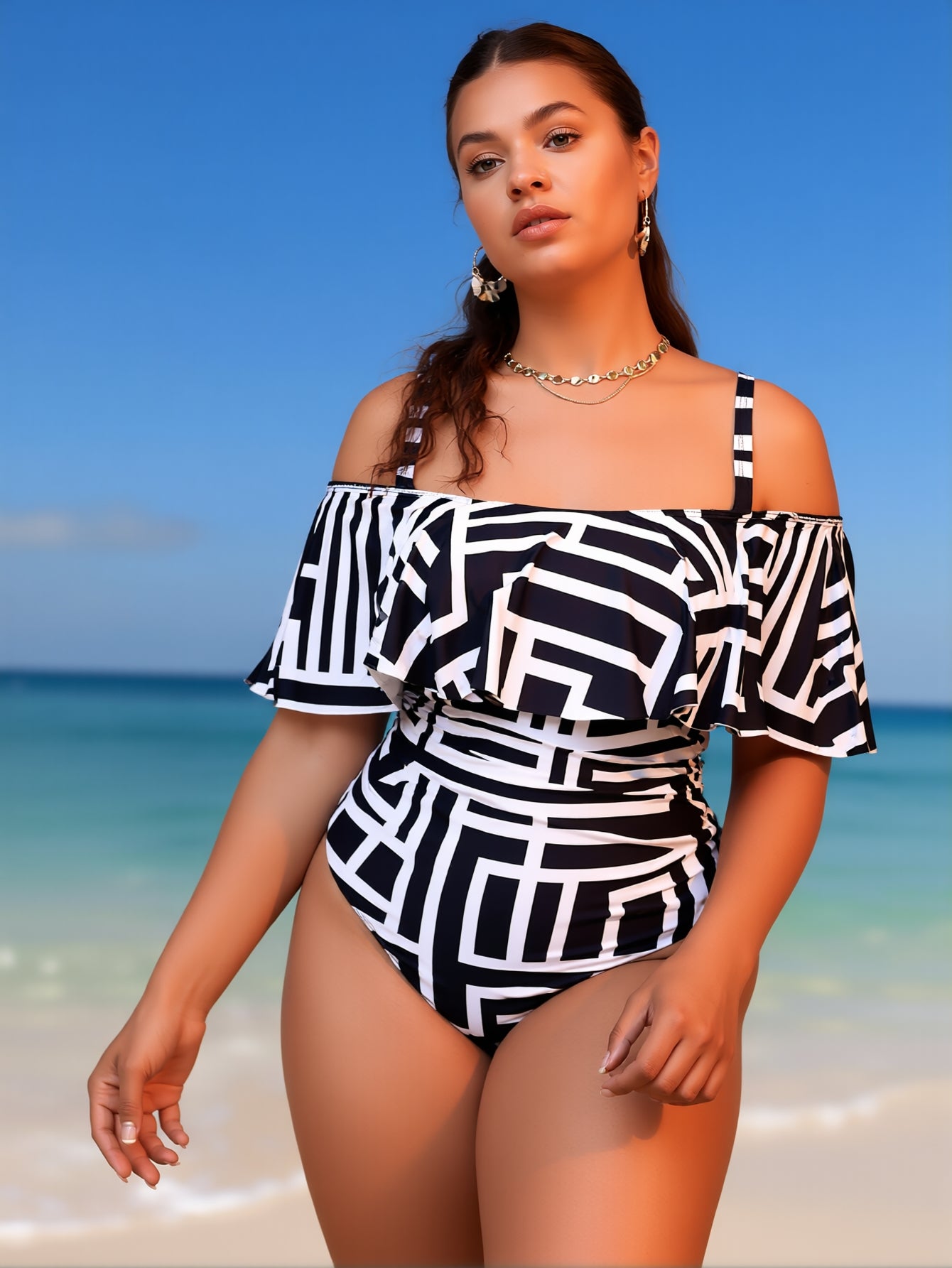 Womens Plus Size One Piece Swimsuit - Ruched Tummy Control Bathing Suit