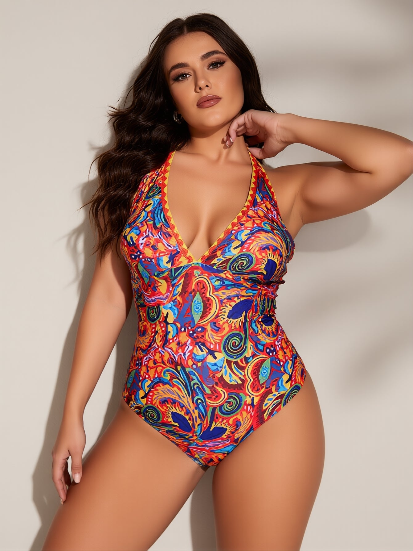 Women's One Piece Swimsuit Tummy Control V Neck Bathing Suits