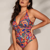 Women's One Piece Swimsuit Tummy Control V Neck Bathing Suits