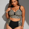 Women's Bikini Sets Two Piece Swimsuit High Waisted V Neck Twist Front Adjustable Spaghetti Straps Bathing Suit