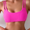 Women's Bikini Top, Scoop Neck Bathing Suit Top with Adjustable Criss Cross Back, Padded Sports Bra Swim Tops Only