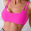 Women's Bikini Top, Scoop Neck Bathing Suit Top with Adjustable Criss Cross Back, Padded Sports Bra Swim Tops Only