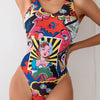 Women One Piece Swimsuits Ruched Slimming Bathing Suits Vintage Swimwear