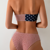 Bikini Set - Women Strapless Two Piece Swimsuits Ribbed Longline Full Coverage Bathing Suits Swimwear