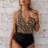 One Piece Swimsuit Women V Neck Cross Front Cut Out Printed Color Block Ruched High Waisted Bathing Suits Swimwear