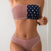 Bikini Set - Women Strapless Two Piece Swimsuits Ribbed Longline Full Coverage Bathing Suits Swimwear