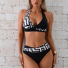 Women Two Piece Bathing Suits Push Up Bikini Set Halter Swimsuit Vintage Swimwear