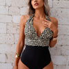 Women Swimsuit One Piece Bathing Suit Deep V Neck Crisscross Back Adjustable Strap