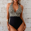 Women Swimsuit One Piece Bathing Suit Deep V Neck Crisscross Back Adjustable Strap