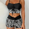 Women's Bikini Sets High Waisted Swim Skirt Tummy Control Swimsuits Two Piece Scalloped Trim Bathing Suit