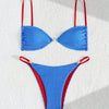 Women's Bikini Set High Leg Cut Double Straps Cute Triangle Swimsuit High Waist Two Piece Bathing Suit