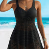 Women Two Piece Swim Dress with Shorts Flowy Swimsuits Tummy Control Bathing Suits