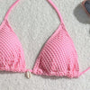 Women 3 Piece Swimsuits - Sexy Triangle Bikini Sets with Cover Up Halter String Suits