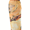 One Piece Bathing Suit for Women with Beach Cover up Wrap Skirt Swimsuit Sarong Retro Floral Print Bikini Set