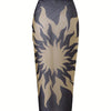 One Piece Swimsuit with Cover up Wrap Skirt Sarong Floral Print Plunge V Neck Bathing Suit for Women