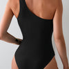 One Shoulder One Piece Swimsuit for Women Tummy Control Bathing Suits Modest Full Coverage Keyhole Swimwear